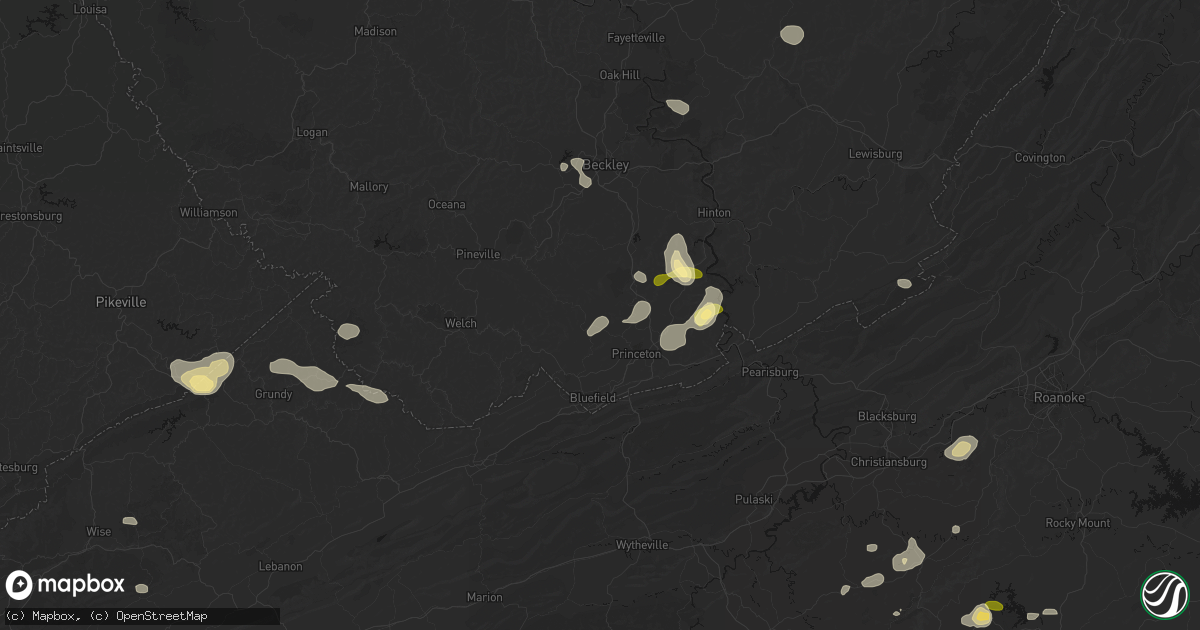 Hail map in Lashmeet, WV on September 21, 2026