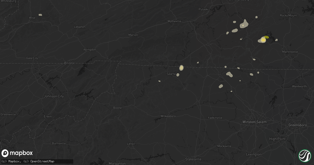 Hail map in Laurel Springs, NC on September 21, 2026