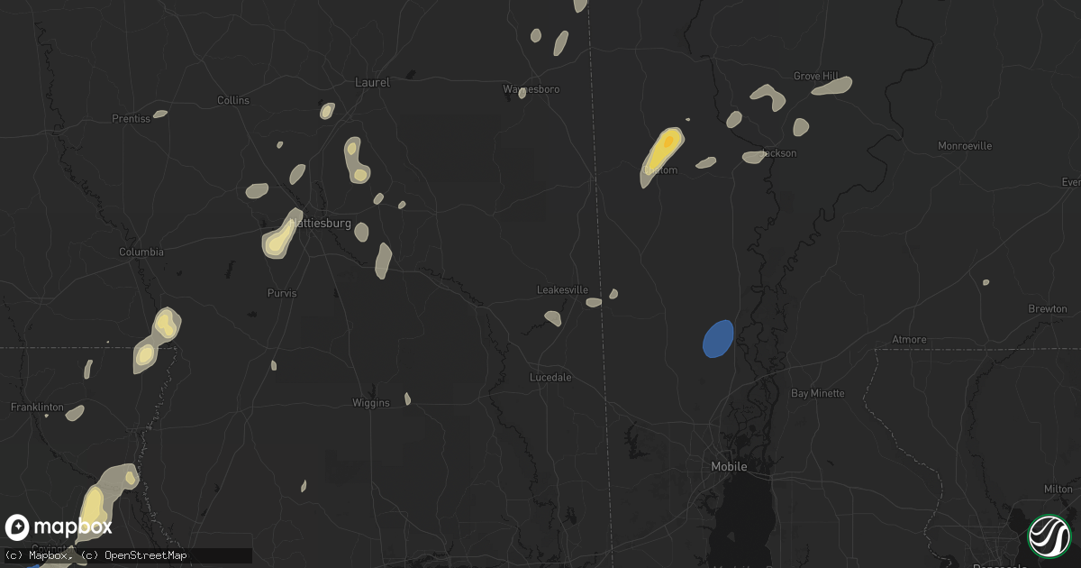 Hail map in Leakesville, MS on September 21, 2026