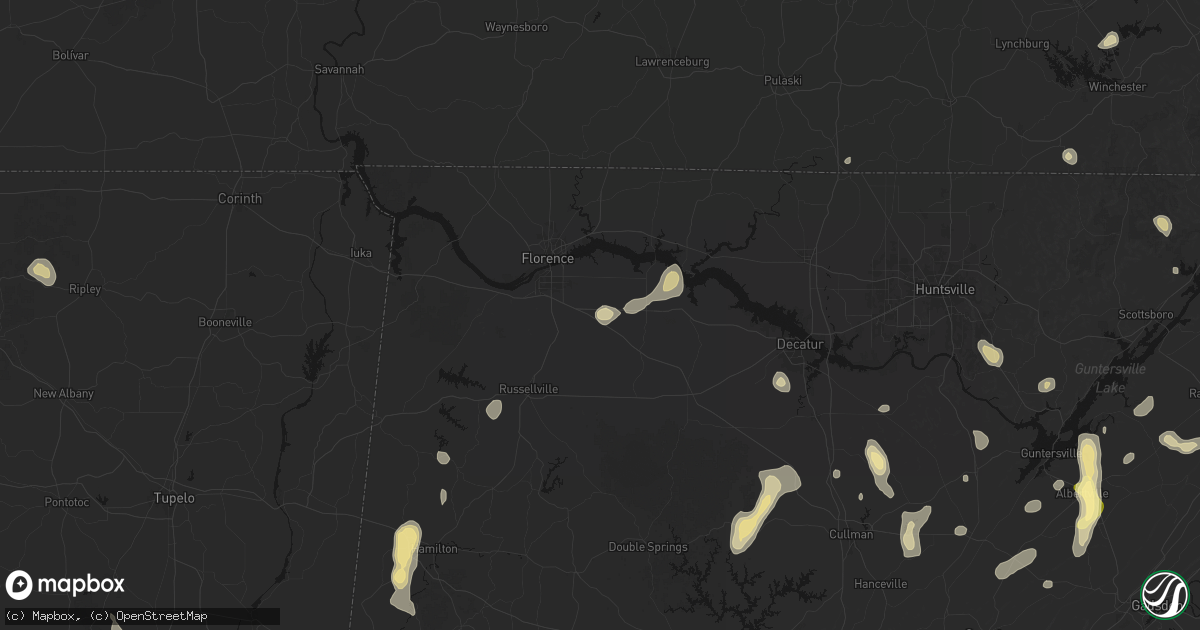 Hail map in Leighton, AL on September 21, 2026