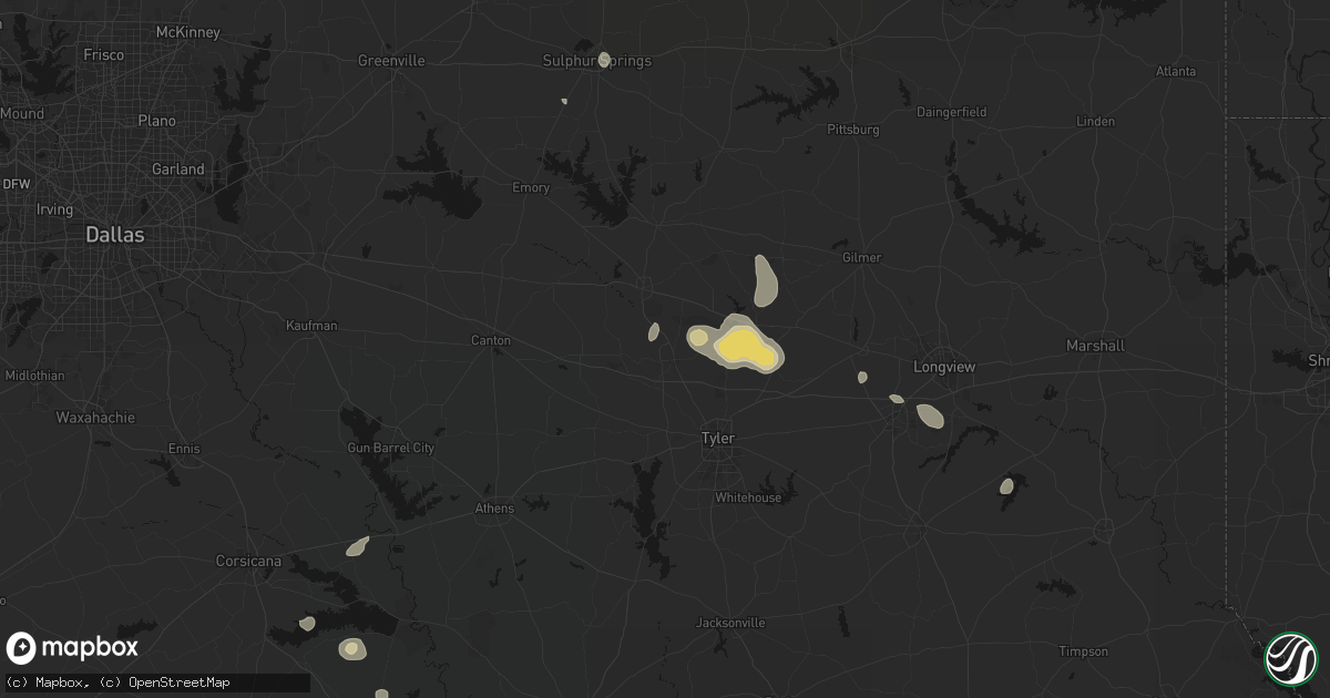 Hail map in Lindale, TX on September 21, 2026