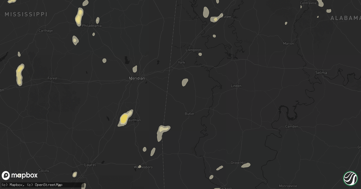 Hail map in Lisman, AL on September 21, 2026