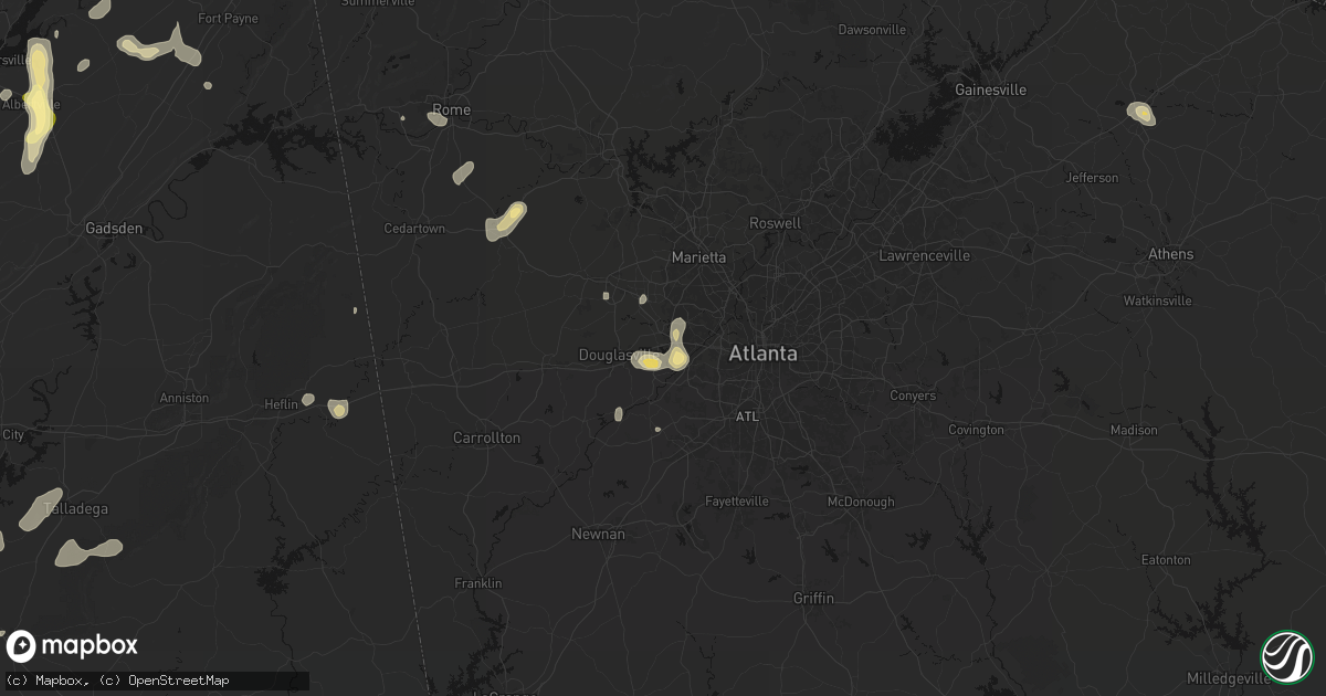 Hail map in Lithia Springs, GA on September 21, 2026