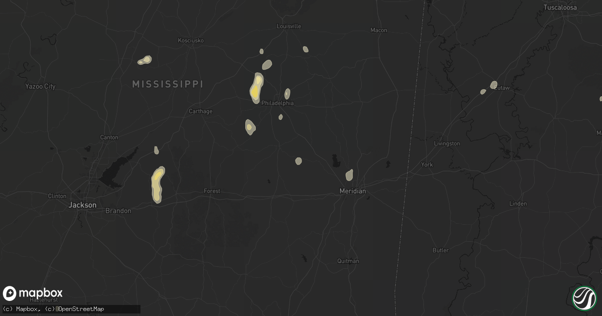 Hail map in Little Rock, MS on September 21, 2026