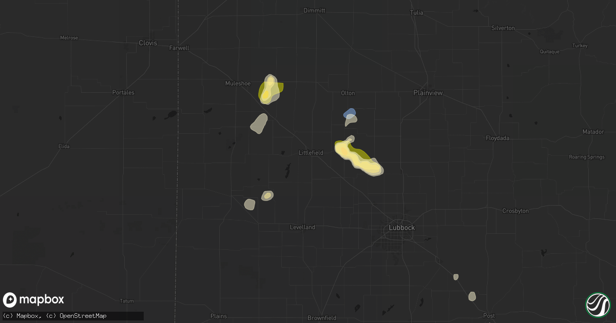 Hail map in Littlefield, TX on September 21, 2026
