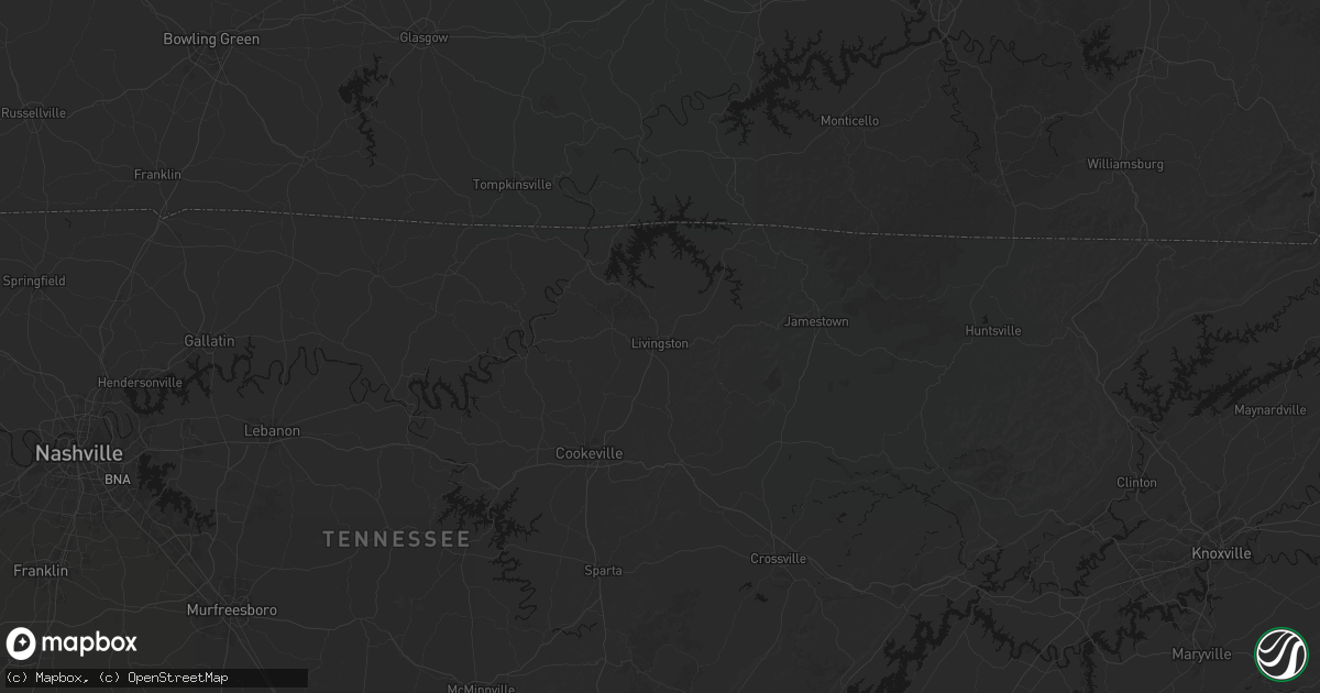 Hail map in Livingston, TN on September 21, 2026