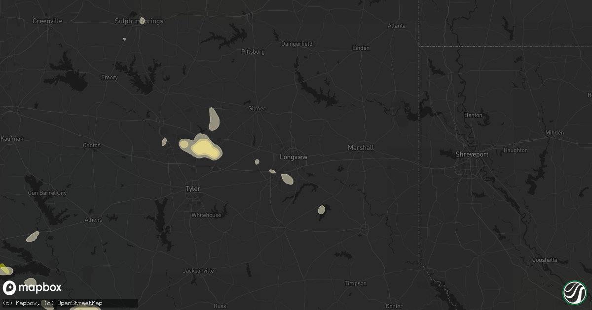 Hail map in Longview, TX on September 21, 2026