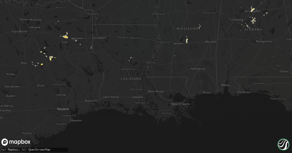 Hail map in Louisiana on September 21, 2026