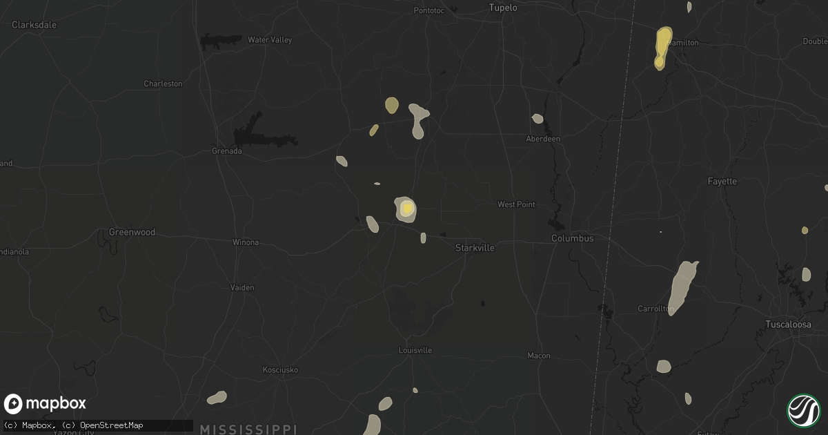 Hail map in Maben, MS on September 21, 2026