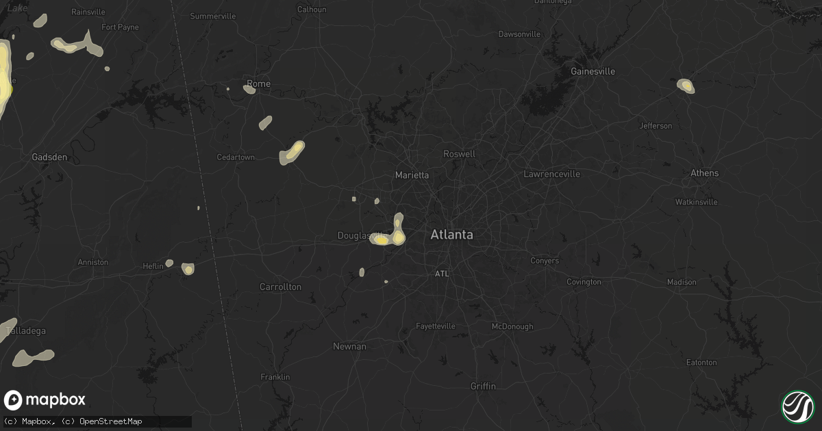 Hail map in Mableton, GA on September 21, 2026