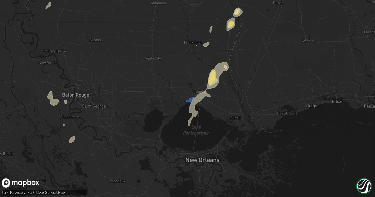 Hail map in Madisonville, LA on September 21, 2026