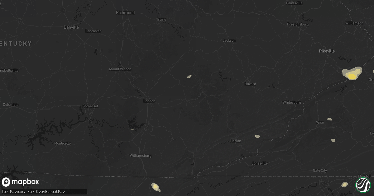 Hail map in Manchester, KY on September 21, 2026