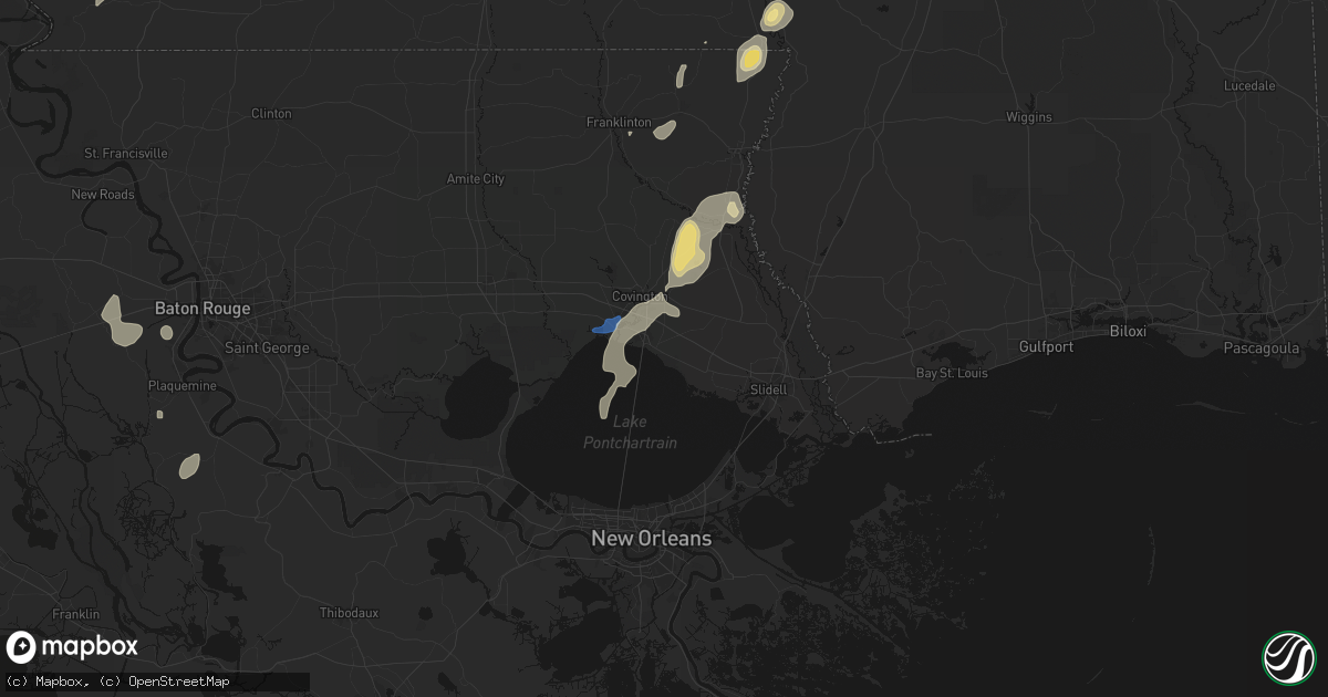 Hail map in Mandeville, LA on September 21, 2026