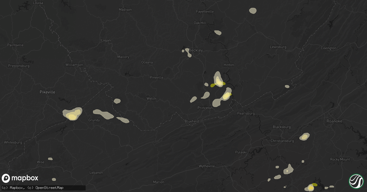 Hail map in Matoaka, WV on September 21, 2026