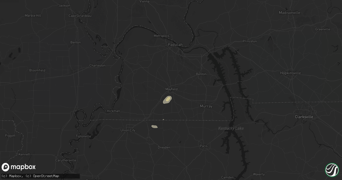 Hail map in Mayfield, KY on September 21, 2026