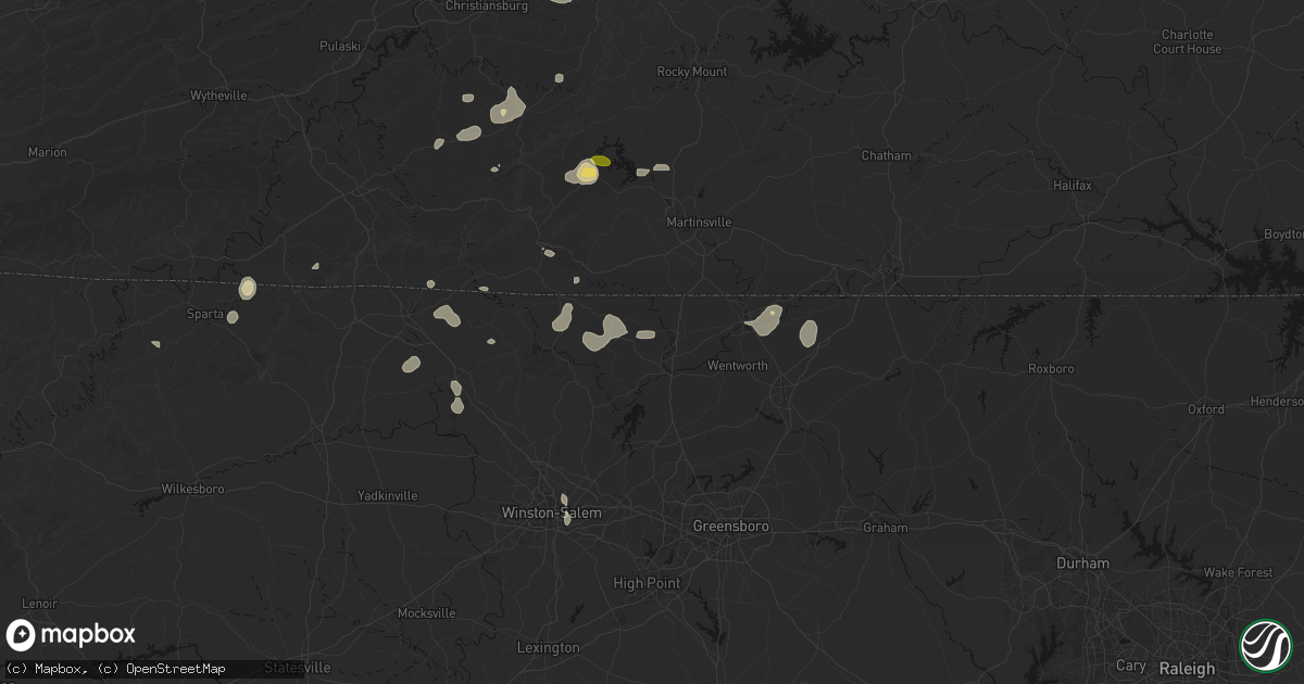 Hail map in Mayodan, NC on September 21, 2026