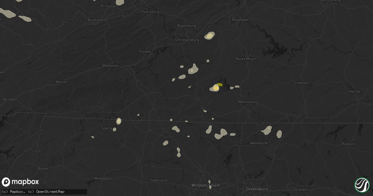 Hail map in Meadows Of Dan, VA on September 21, 2026