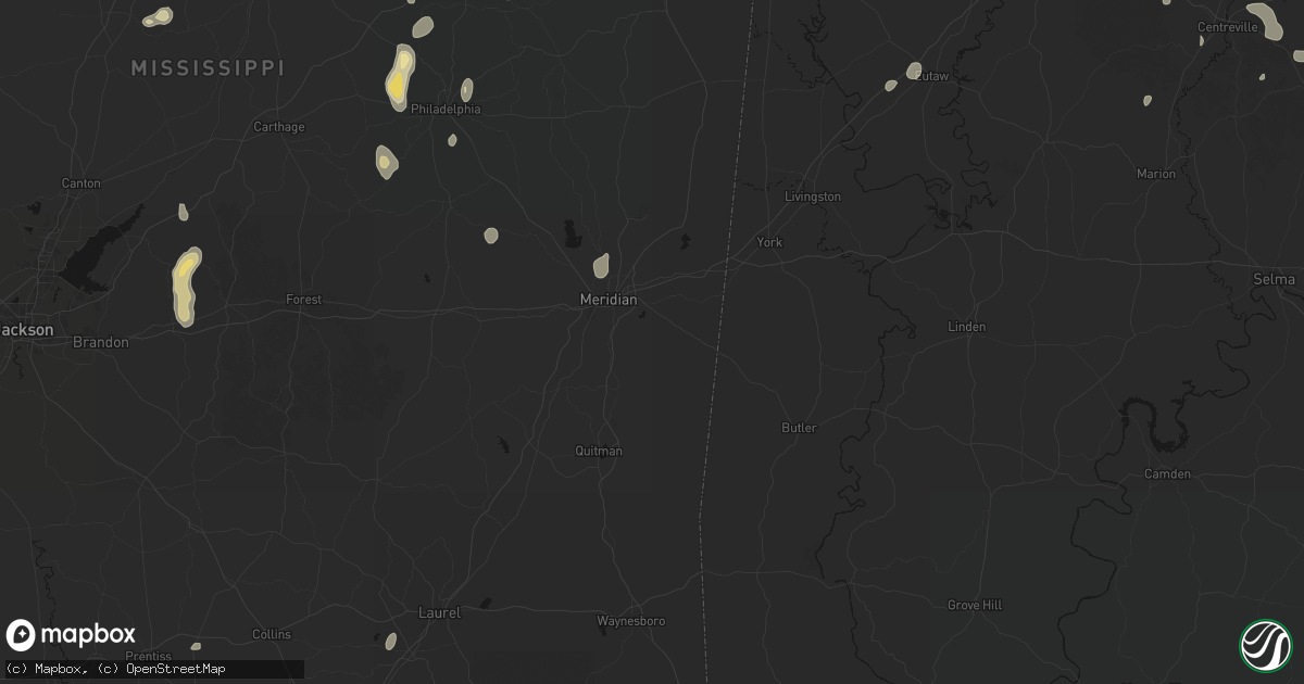 Hail map in Meridian, MS on September 21, 2026