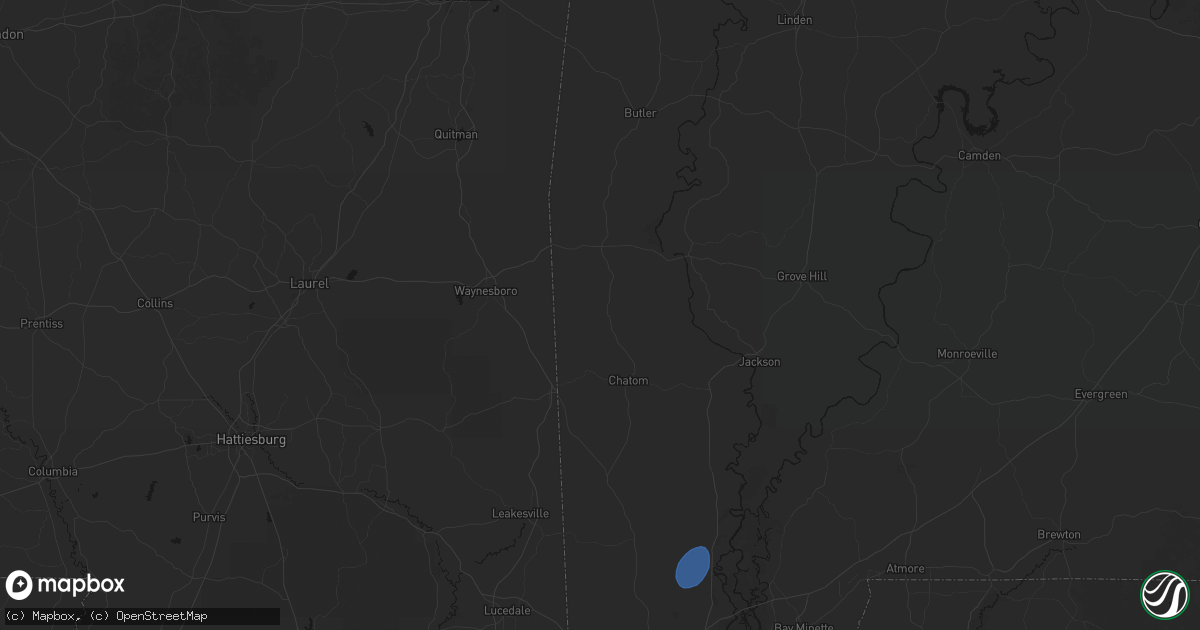 Hail map in Millry, AL on September 21, 2026