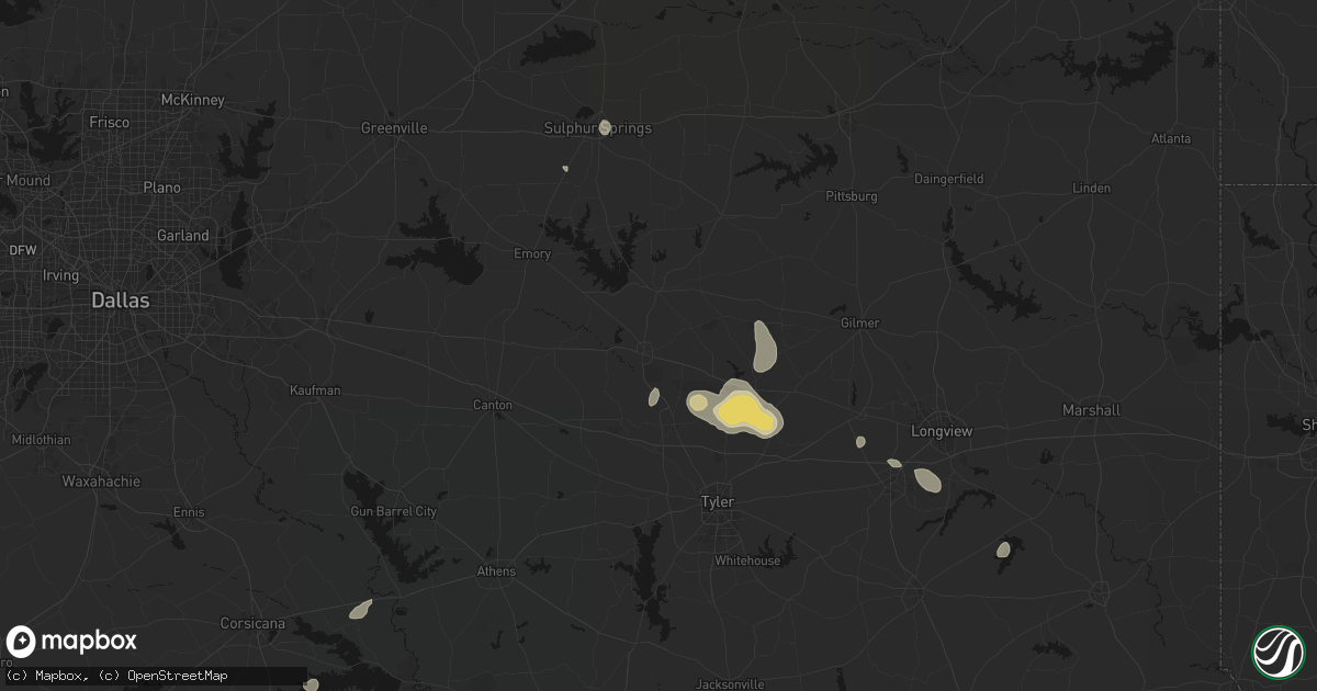 Hail map in Mineola, TX on September 21, 2026