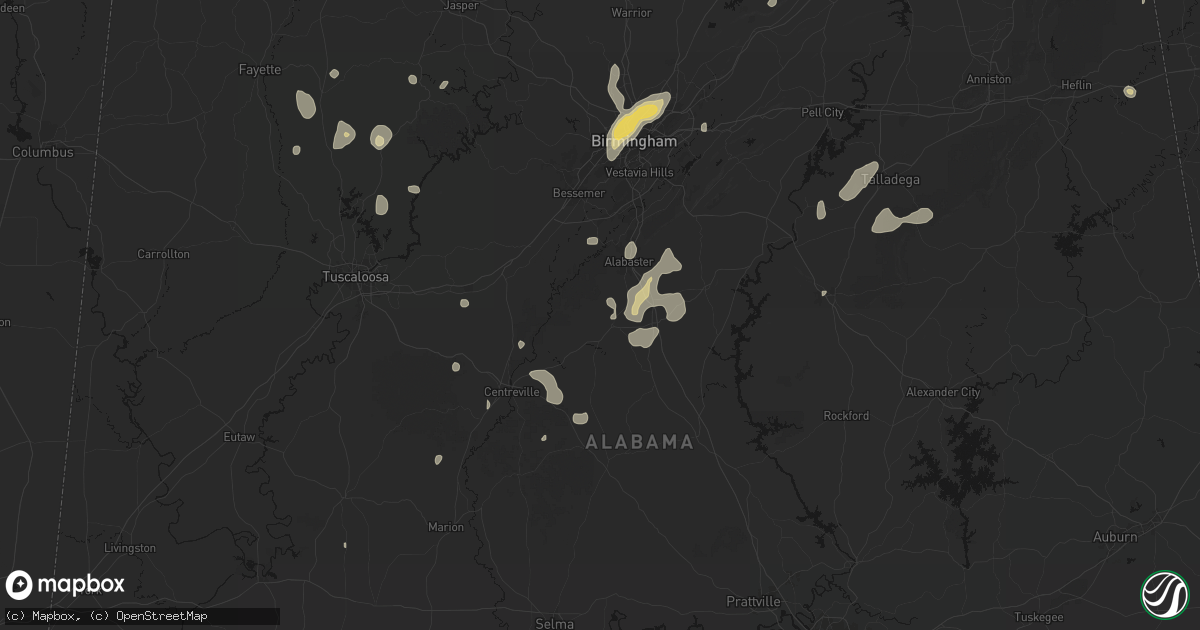 Hail map in Montevallo, AL on September 21, 2026