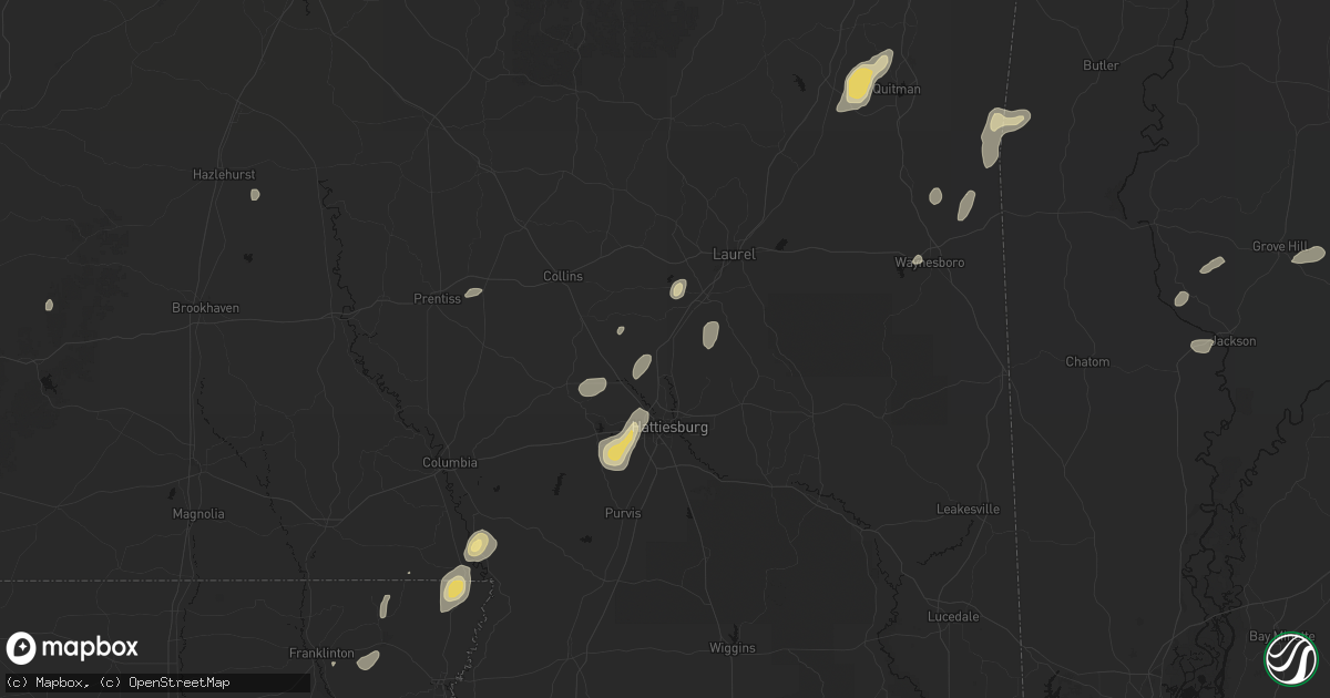 Hail map in Moselle, MS on September 21, 2026