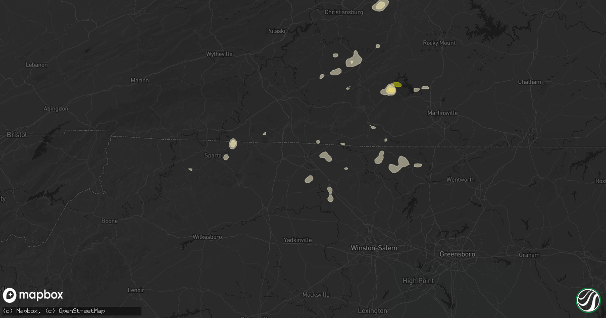 Hail map in Mount Airy, NC on September 21, 2026