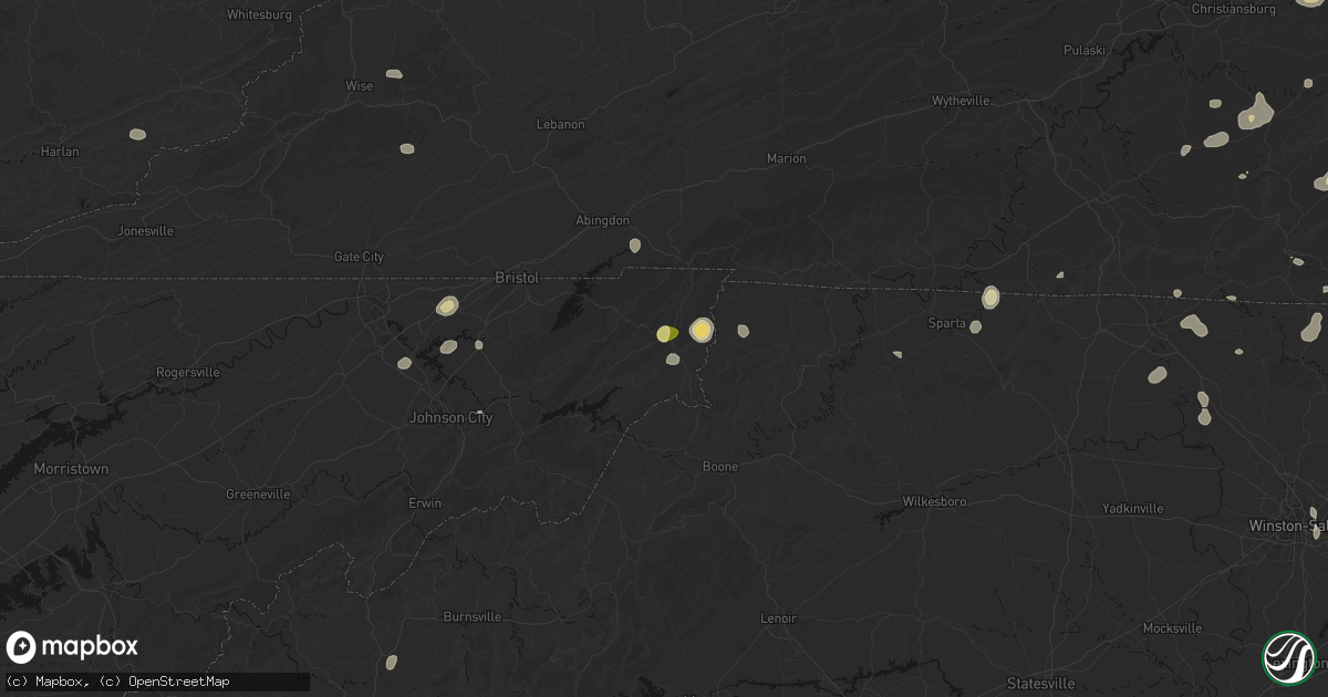 Hail map in Mountain City, TN on September 21, 2026