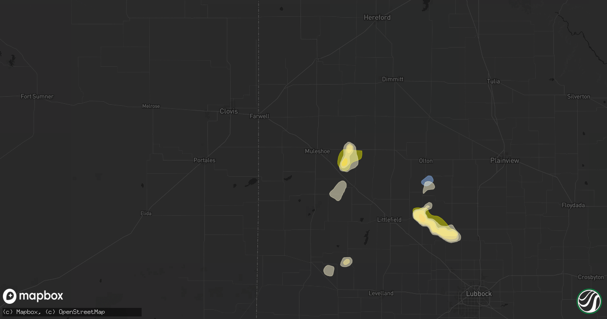 Hail map in Muleshoe, TX on September 21, 2026