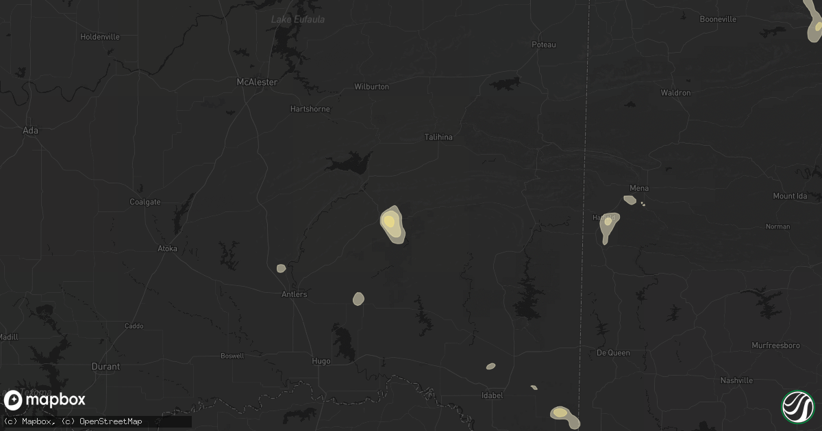 Hail map in Nashoba, OK on September 21, 2026