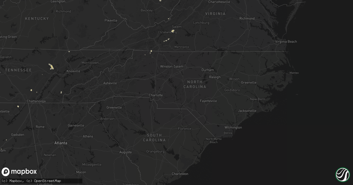 Hail map in North Carolina on September 21, 2026