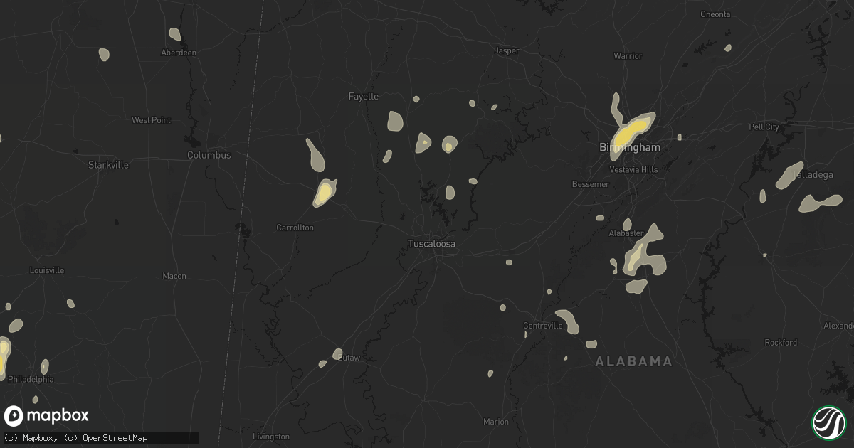 Hail map in Northport, AL on September 21, 2026