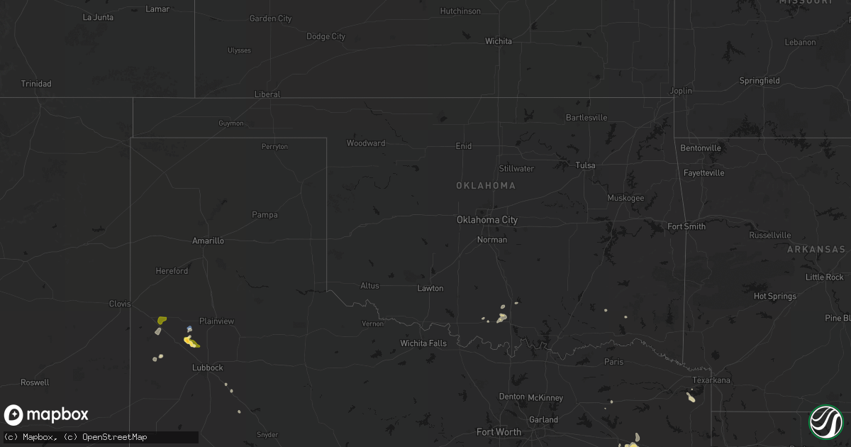 Hail map in Oklahoma on September 21, 2026