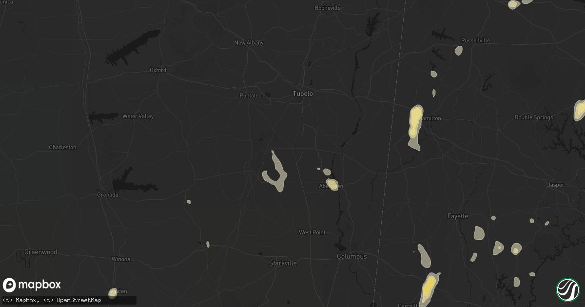 Hail map in Okolona, MS on September 21, 2026