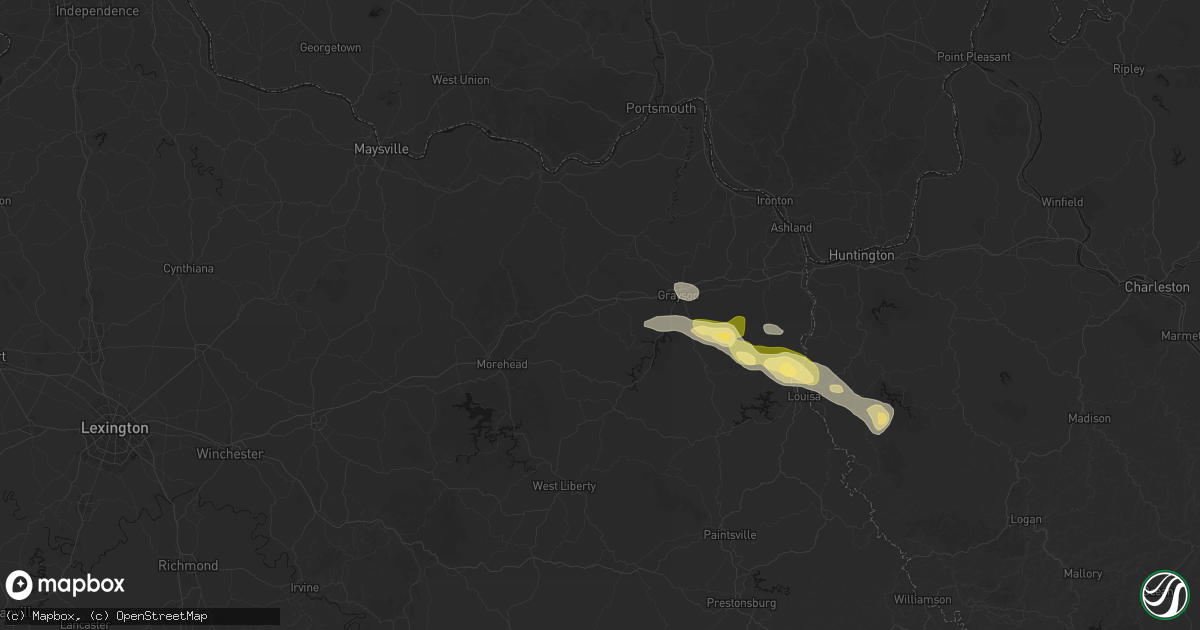 Hail map in Olive Hill, KY on September 21, 2026