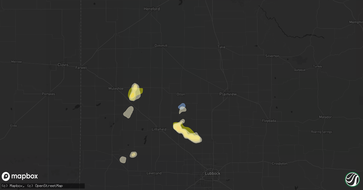 Hail map in Olton, TX on September 21, 2026