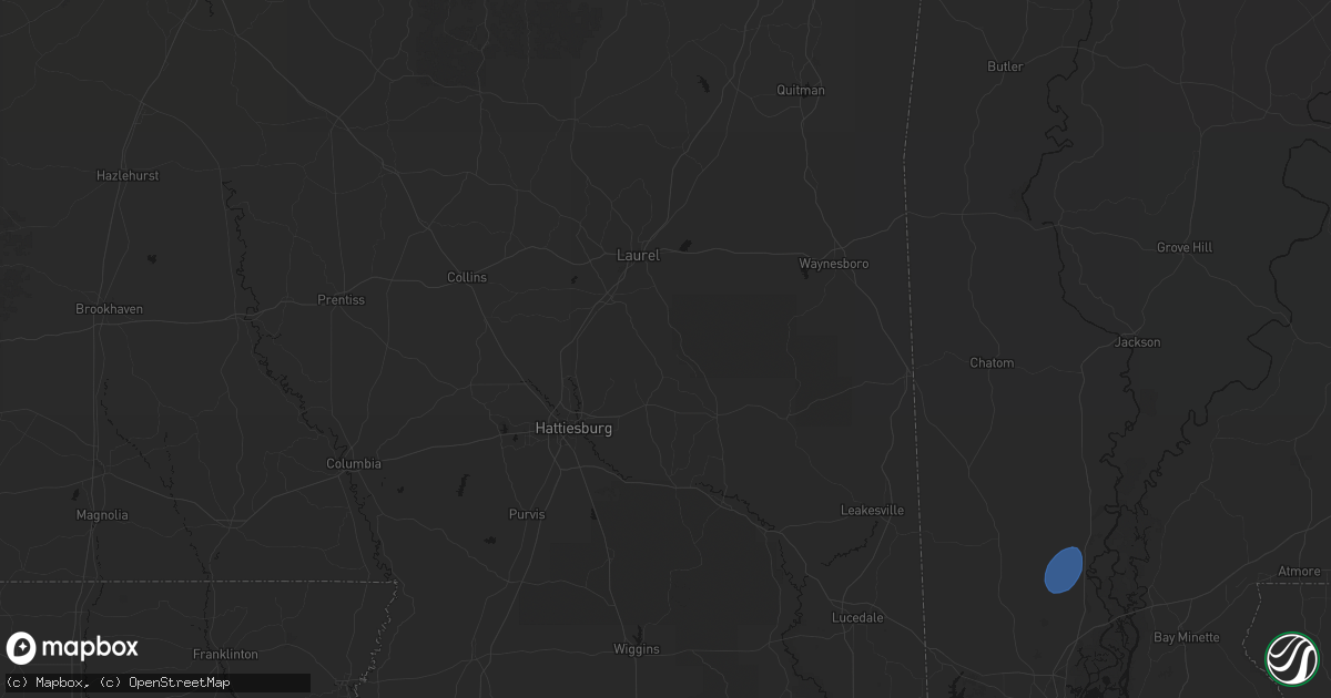 Hail map in Ovett, MS on September 21, 2026