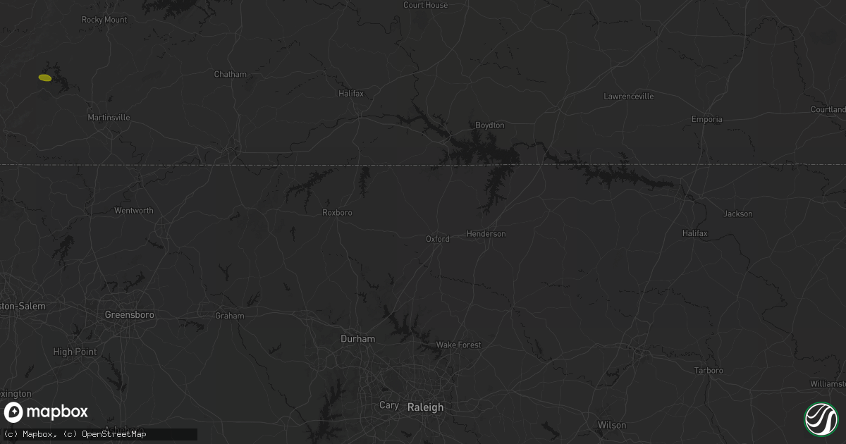 Hail map in Oxford, NC on September 21, 2026