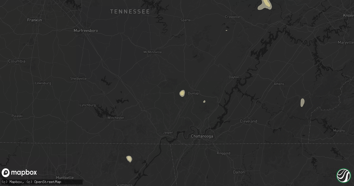 Hail map in Palmer, TN on September 21, 2026