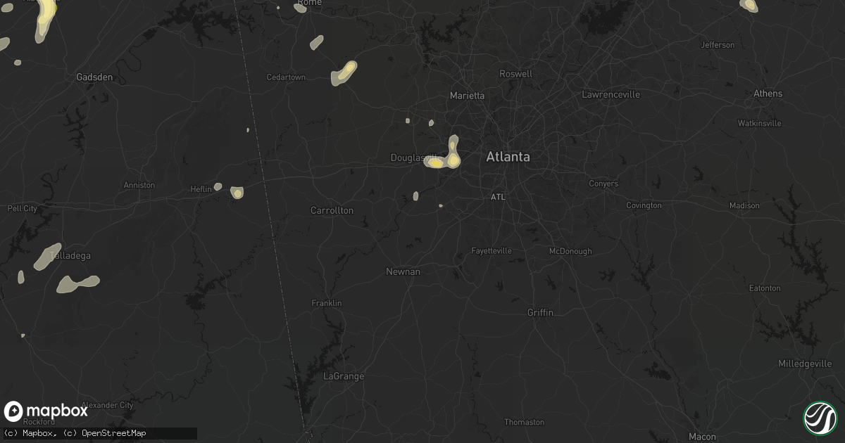 Hail map in Palmetto, GA on September 21, 2026