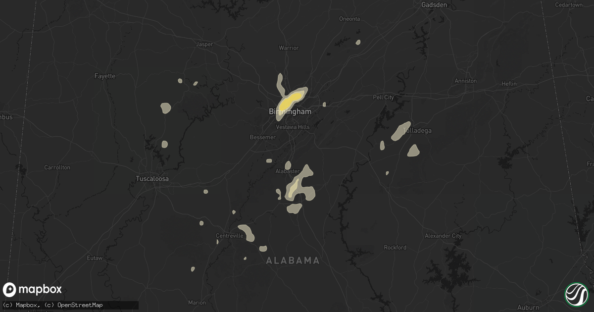 Hail map in Pelham, AL on September 21, 2026