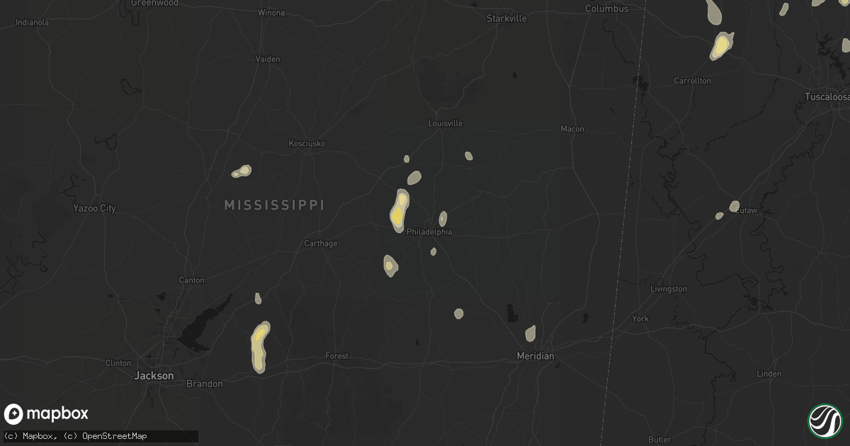 Hail map in Philadelphia, MS on September 21, 2026