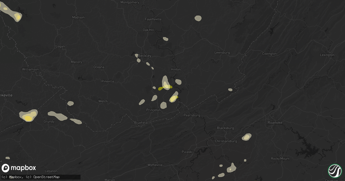 Hail map in Pipestem, WV on September 21, 2026