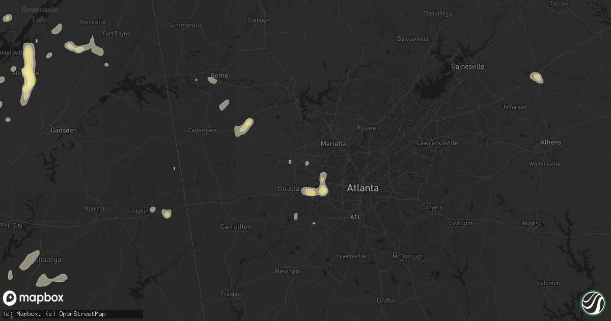 Hail map in Powder Springs, GA on September 21, 2026