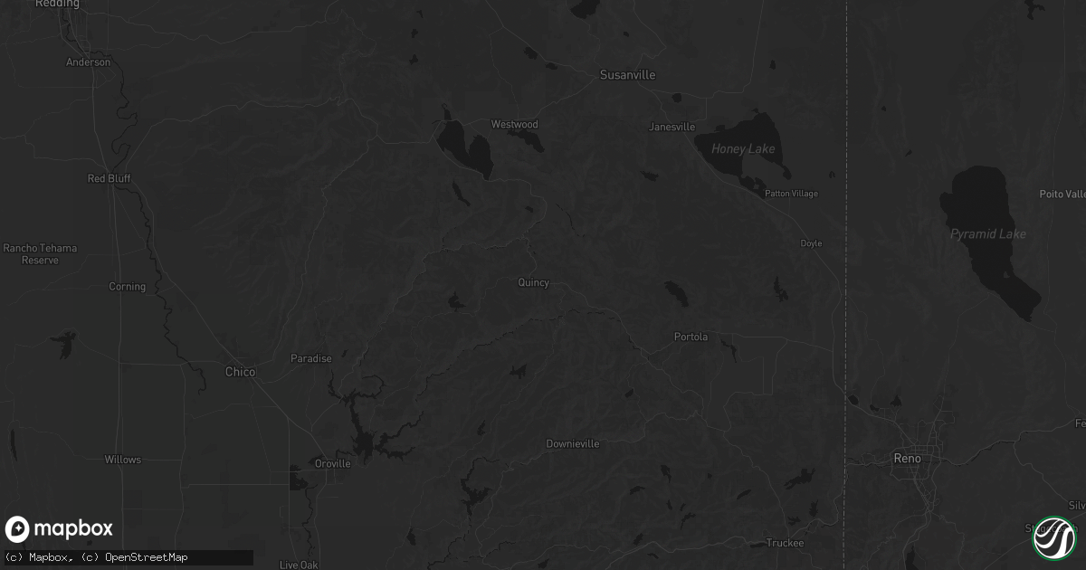 Hail map in Quincy, CA on September 21, 2026