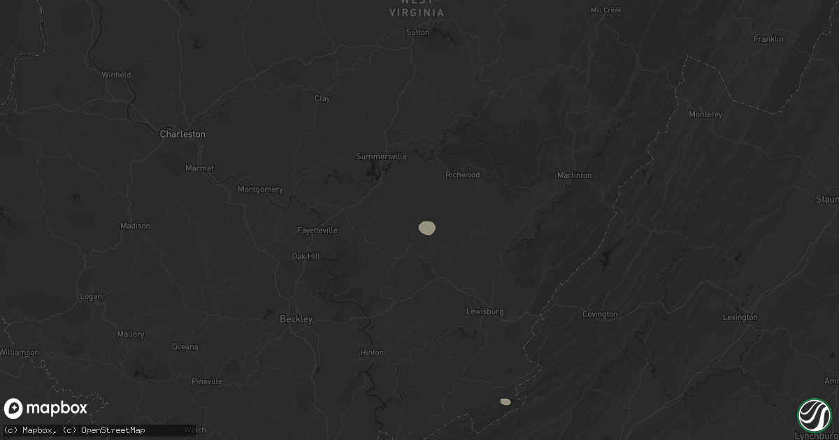 Hail map in Quinwood, WV on September 21, 2026