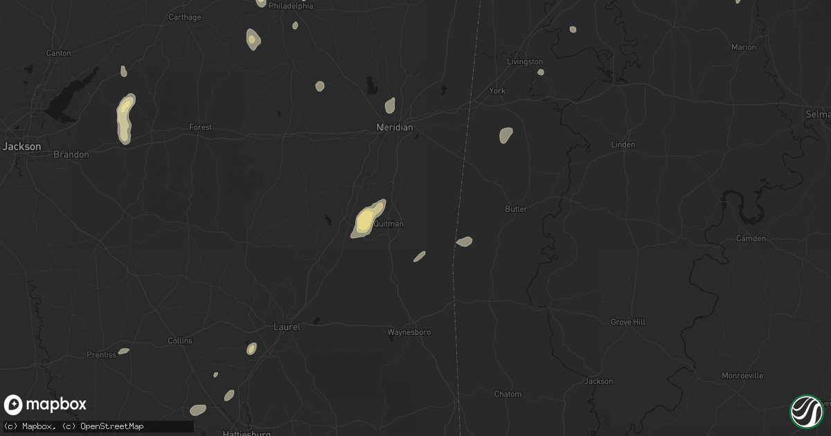 Hail map in Quitman, MS on September 21, 2026