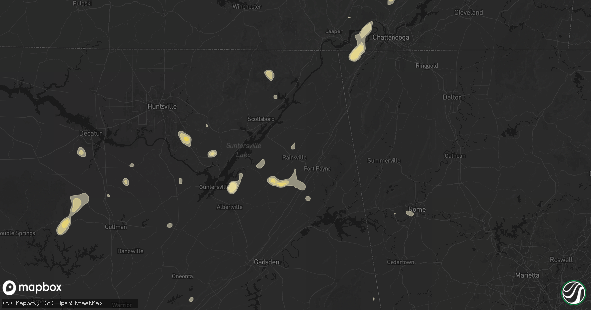 Hail map in Rainsville, AL on September 21, 2026