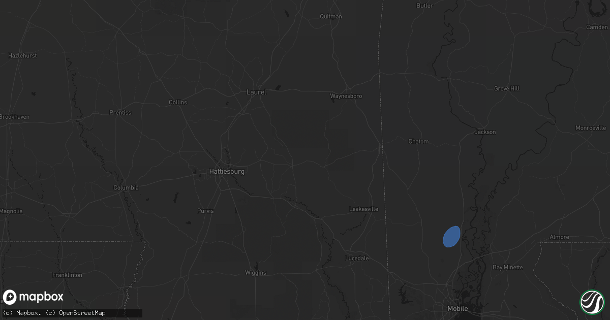 Hail map in Richton, MS on September 21, 2026