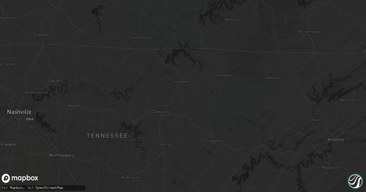 Hail map in Rickman, TN on September 21, 2026